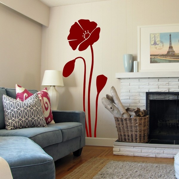 Exemple de stickers muraux: Coquelicot B